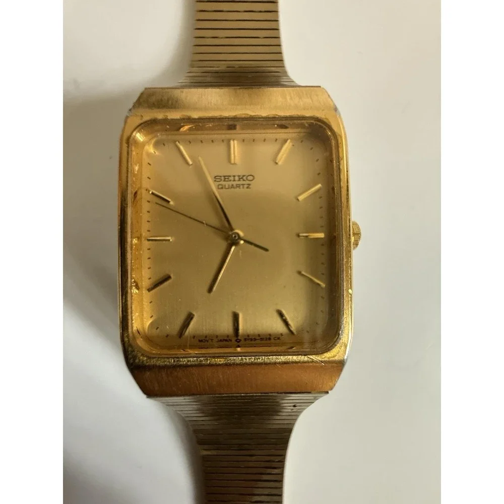 Seiko 5Y95-5128 CK Vintage Quartz Watch Gold Tone Japan Untested Parts Repair